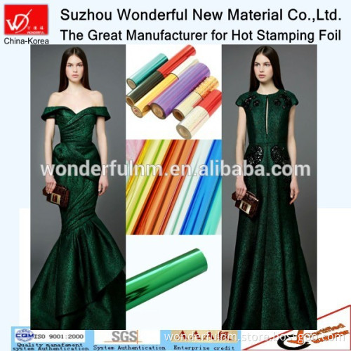 The latest beautiful lady multicolor clothes hot foil stamping